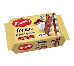 Яшкино вафли тонкие с какао и молочным кремом 144 г