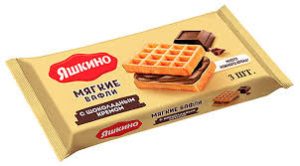 Яшкино мягкие вафли с шоколад кремом 120 г