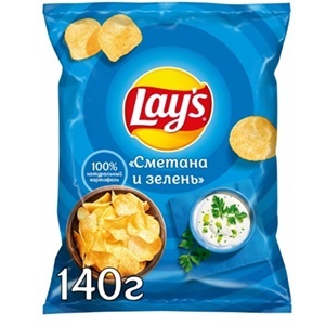 Чипсы Lay’s картофельные Сметана и зелень 140 г