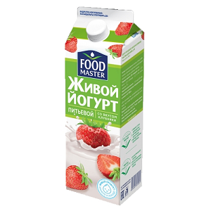 FoodMaster Йогурт питьевой 900 г Клубника