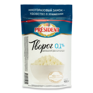 Творог President 0,1% вес 900г