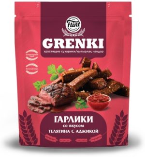 Сухарики Flint Grenki гарлики телятина с аджикой 90 г