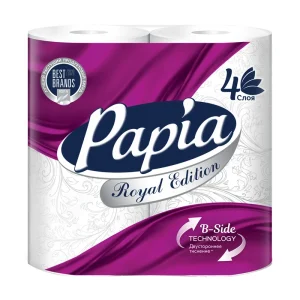 FIX Туалетная бумага, Papia, 3 слоя, 4 рулона