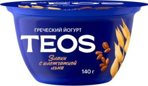 Йогурт Teos греческий со злаками и клетчаткой льна 2%