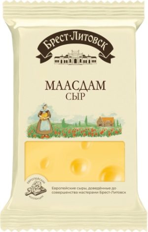 Сыр Брест-Литовск полутвердый маасдам 45% 200